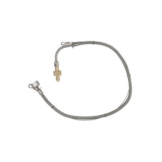 Edelstahlwellschlauch DN6 200 bar - beidseitig DIN 477-1 Nr. 1 - W21,8x1/14" LH IG ÜM -  mit Fangleine für Wasserstoff - 800 mm lang - GCE 14037443