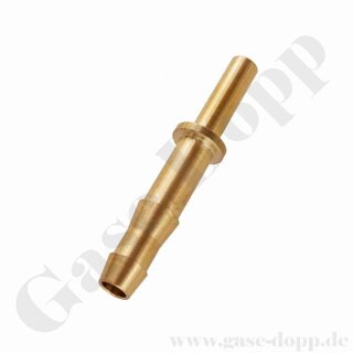 Schlauchverbinder - Rohrstutzen RST 6 mm x 6 mm Schlauchtülle - 60 bar - Messing