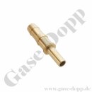 Schlauchverbinder - Rohrstutzen RST 8 mm x Schlauchtülle ca. 10,5 mm - 11,0 mm - 60 bar - Messing