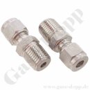 Einschraubverschraubung - RVS 1/8" x 1/4" NPT AG - Doppelklemmring Rohrverschraubung (RVS) zöllig auf NPT Außengewinde AG - Edelstahl - HAM-LET