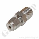 Einschraubverschraubung - RVS 1/8" x 1/4" NPT AG - Doppelklemmring Rohrverschraubung (RVS) zöllig auf NPT Außengewinde AG - Edelstahl - HAM-LET