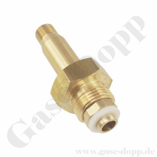 Flaschenanschluss DIN 477-1 Nr.13 - G 5/8" x G 1/4" AG knd - Druckluft 200 bar - Sechskantanschluss - L&auml;nge 90 mm - Messing