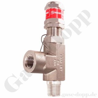 Sicherheitsüberdruckventil - einstellbarer Ansprechdruck 344 - 413 bar - IN 1/4" NPT AG - OUT 1/4" NPT IG - Edelstahl