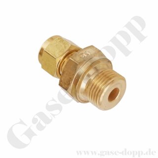 Einschraubverschraubung - RVS 8 mm x G 3/8" AG - 269 bar - Doppelklemmring Rohrverschraubung (RVS) metrisch auf zölliges Außengewinde BSPP (G) AG - Messing - HAM-LET