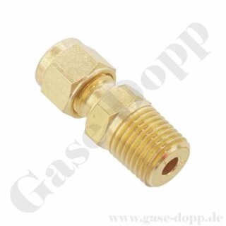 Einschraubverschraubung - RVS 10 mm x 1/8" NPT AG - Doppelklemmring Rohrverschraubung (RVS) metrisch auf NPT Außengewinde AG - Messing - HAM-LET