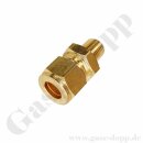 Einschraubverschraubung - RVS 12 mm x 1/4" NPT AG - Doppelklemmring Rohrverschraubung (RVS) metrisch auf NPT Außengewinde AG - Messing - HAM-LET