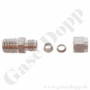 Einschraubverschraubung - RVS 4 mm x 1/8" NPT AG - Doppelklemmring Rohrverschraubung (RVS) metrisch auf NPT Außengewinde AG - Edelstahl - HAM-LET