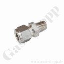 Einschraubverschraubung - RVS 10 mm x 1/4" NPT AG - Doppelklemmring Rohrverschraubung (RVS) metrisch auf NPT Außengewinde AG - Edelstahl - HAM-LET