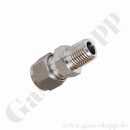 Einschraubverschraubung - RVS 10 mm x 1/4" NPT AG - Doppelklemmring Rohrverschraubung (RVS) metrisch auf NPT Außengewinde AG - Edelstahl - HAM-LET