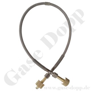 Edelstahlwellschlauch DN6 300 bar - DIN 477-5 Nr.54 - W30x2" IG ÜM x W30x2" IG ÜM -  Handanschluss beidseitig - inerte Gase Argon Helium Stickstoff - Gasreinheit 6.0 - Länge 1,0 m