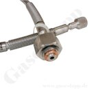 Edelstahlwellschlauch DN6 200 bar - DIN 477-1 Nr.9 - G 3/4" IG ÜM x 1/4" NPT IG - Sechskantanschluss - Sauerstoff - Gasreinheit 6.0 - Länge 1,0 m