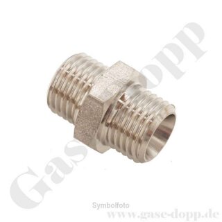 Doppelnippel G 3/8" AG x G 3/8" AG - 60 bar - Edelstahl 14408