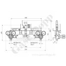 Batteriedruckminderer Entspannungsstation Druckregelstation - vollautomatische Umschaltung - 300 bar bis 16 bar regelbar - 1-stufig - 2 Eingänge W21,8x1/14" Ausgang G 1/2" AG - Messing 5.0 - GCE MA70 BMD100-39