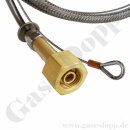 Edelstahlwellschlauch DN6 200 bar - DIN 477-1 Nr.10 - W24,32 x 1/14" IG ÜM x W21,8x1/14" IG ÜM - Sechskantanschluss - Stickstoff - mit Fangleine - Gasreinheit 6.0 - Länge 2,5 m GCE F2771009