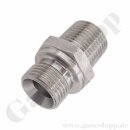 Doppelnippel G 1/2" AG x 1/2" NPT AG - 400 bar...