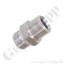Doppelnippel 3/4" NPT AG x G 3/4" AG knd - 400 bar - Edelstahl