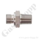 Doppelnippel G 1" x 1/2" NPT - Gewindenippel Edelstahl - 400 bar