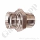 Doppelnippel G 1" x 1" NPT - Gewindenippel G 1“-11 AG x 1“-11,5 NPT AG - 400 bar - Edelstahl