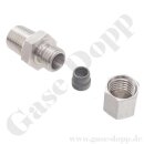 Einschraubverschraubung - RVS 6 mm x 1/4" NPT AG - f&uuml;r 6 mm Rohr L6 Schneidringverschraubung - 315 bar - Edelstahl