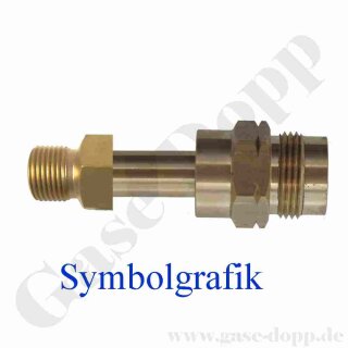 Adapter W 30 x 2 RH AG x G 5/8" AG - Druckluft - 300 bar - 200 bar [DIN 477-5 - DIN 477-1] - Messing