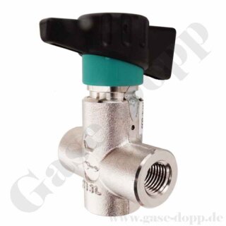 Absperrventil Membranventil - 230 bar - Eingang 1/4" NPT IG - Ausgang 1/4" NPT IG - Messing verchromt 6.0 - GCE DRUVA MVA500 G BC200 N14N14 - nicht mehr lieferbar - Nachfolger 21832