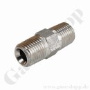 Doppelnippel 1/4" NPT AG x 1/4" NPT AG - konische Dichtfläche - Länge 35 mm - 630 bar Edelstahl