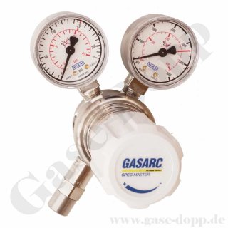 Reinstgas 6.0 Druckminderer 200 / 300 bar - bis 10 bar regelbar - 1-stufig - PTFE - Messing vernickelt - GASARC SPEC MASTER HPS600