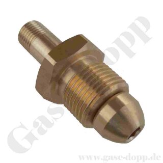 Flaschenanschluss BS341 No.3 - G 5/8" AG x 1/4" NPT AG - Base Entry - inerte Gase - L&auml;nge 67 mm - 250 bar - Messing