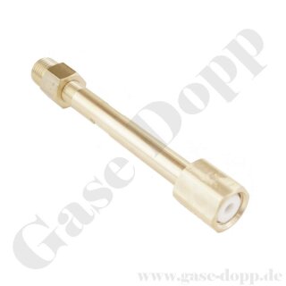 Flaschenanschluss CGA-170 9/16"-18 UNF x 1/4" NPT AG - Länge 116 mm - Messing - 207 bar - CGA170 = Argon Helium - Kleinflaschen