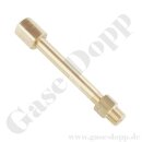 Flaschenanschluss CGA-170 9/16"-18 UNF x 1/4" NPT AG - Länge 116 mm - Messing - 207 bar - CGA170 = Argon Helium - Kleinflaschen