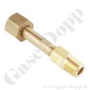 Flaschenanschluss CGA-180 5/8"-18 UNF x 1/4" NPT AG - Länge 61 mm - Messing - 207 bar - CGA180 = alle Gase - Kleinflaschen