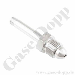 Flaschenanschluss CGA-296 x 1/4" NPT AG - Länge 87 mm - Messing verchromt - 207 bar - Sauerstoffmix > 23%