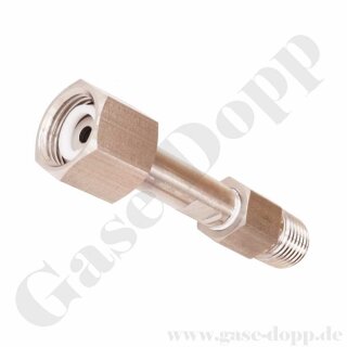 Flaschenanschluss CGA-180 5/8"-18 UNF IG x 1/4" NPT AG - Länge 95 mm - Edelstahl - alle Gase - Kleinflaschen