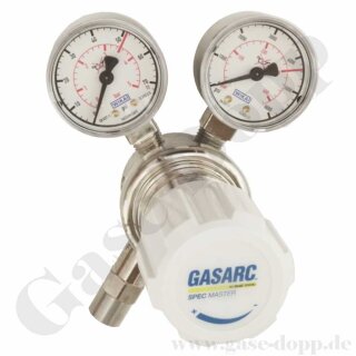 Reinstgasdruckminderer 6.0 200 / 300 bar - bis 3,5 bar regelbar - 1-stufig - PTFE - Messing vernickelt - GASARC SPEC MASTER HPS600