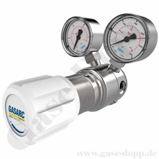 Reinstgasdruckminderer 60 bar - bis 20 bar regelbar - 1-stufig - IN / OUT NPT 1/4" IG - 6 Port - Eingang Rechts - FKM - Messing vernickelt 6.0 - GASARC SPEC MASTER HPS621