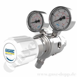Reinstgasdruckminderer 6.0 60 bar - bis 1,5 bar regelbar - 2-stufig - PTFE / FKM - Messing vernickelt - GASARC SPEC MASTER HPT601