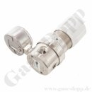 Reinstgas 6.0 Leitungsdruckminderer 207 bar - bis 1,5 bar regelbar - 1-stufig - IN/ OUT 1/4" NPT IG - PTFE - Edelstahl - GASARC CHEM MASTER SGL600