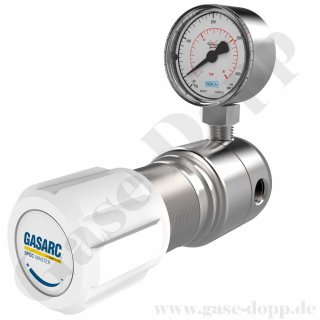 Reinstgas 6.0 Leitungsdruckminderer 300 bar - bis 20 bar regelbar - 1-stufig - FKM - Messing vernickelt - GASARC SPEC MASTER HPL621