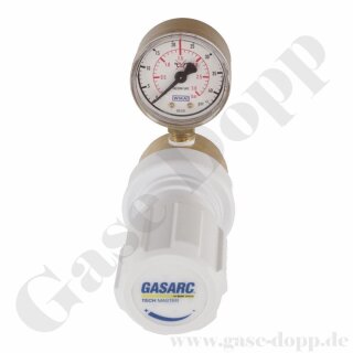 Reinstgas 4.5 Leitungsdruckminderer 60 bar - bis 1,5 bar regelbar - 1-stufig - IN/ OUT 1/4" NPT IG -PTFE - Messing - GASARC TECH MASTER GPL400