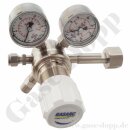 Flaschendruckminderer Pr&uuml;fgas 200 bar 1-stufig 0,3 bis 1,5 bar regelbar - Anschluss M19x1,5 LH DIN 477-1 Nr.14 - Ausgang 6 mm KRV - Edelstahl 6.0 - GASARC CHEM MASTER SGS600