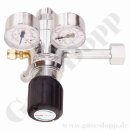 Flaschendruckminderer Wasserstoff  5.0 200 bar - bis 3 bar regelbar - 2-stufig - Messing verchromt - Ausgang ohne Ventil KRV 6mm - GCE DRUVA - nicht mehr lieferbar - Alternative DruvaPUR