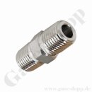 Doppelnippel 1/4" NPT AG x 1/4" NPT AG - flache...