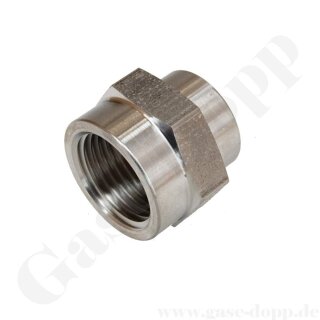 Gewindemuffe G 3/8" IG x G 1/2" IG - Länge 30mm - Edelstahl 14571