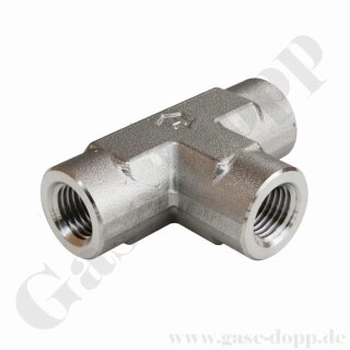 T-Stück 1/4" NPT - IG-IG-IG - T-Muffe 3 x 1/4" NPT IG - 455 bar - Edelstahl