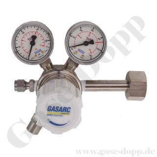 Flaschendruckminderer Stickstoff 6.0 200 bar - bis 10 bar regelbar - 1-stufig - Messing vernickelt - Ausgang ohne Ventil KRV 6mm - GASARC SPEC MASTER HPS600