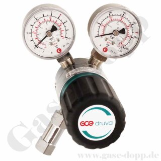 Leitungsdruckminderer bis 6 bar regelbar - Eingang max. 230 bar Rechts - 1-stufig - IN / OUT 1/4" NPT IG - mit Sicherheitsüberdruckventil - Messing verchromt 6.0 - GCE DRUVA LMD50003