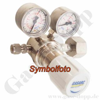 Flaschendruckminderer Wasserstoff 6.0 300 bar - bis 3,5 bar regelbar- 1-stufig - Edelstahl - Ausgang KRV 6mm - GASARC CHEM MASTER SGS600