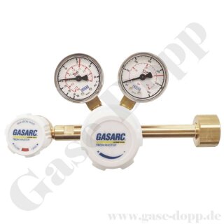 Flaschendruckminderer Wasserstoff 4.5 200 bar - bis 0,5 bar regelbar- 2-stufig - Messing - Ausgang KRV 6mm - GASARC TECH MASTER GPT401