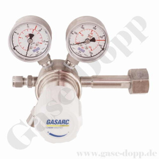 Flaschendruckminderer Wasserstoff 6.0 200 bar - bis 6 bar regelbar- 1-stufig - Edelstahl - Ausgang KRV 6mm - GASARC CHEM MASTER SGS600