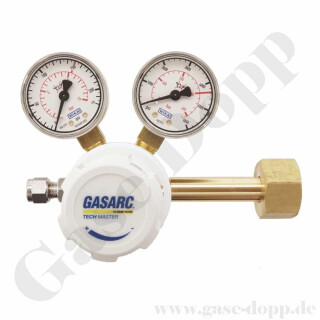 Flaschendruckminderer Sauerstoff synthetische Luft 200 bar 1-stufig bis 10 bar regelbar - Anschluss G 3/4" DIN 477-1 Nr.9 - Ausgang KRV 6mm - FKM - Messing 4.5 - GASARC TECH MASTER GPS400